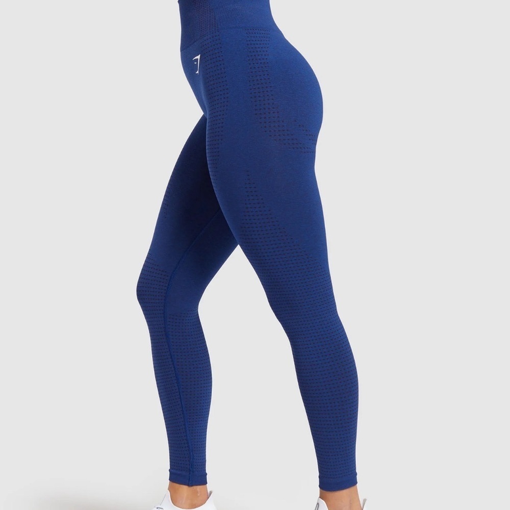 Gymshark Blue Performance Leggings with High Waist